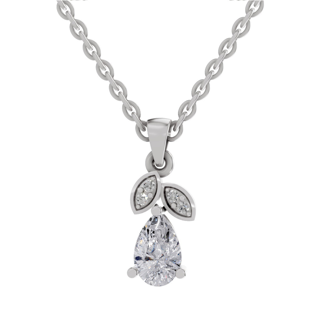 0.84 ct Pear Shape Solitaire Diamond Pendant in 14K