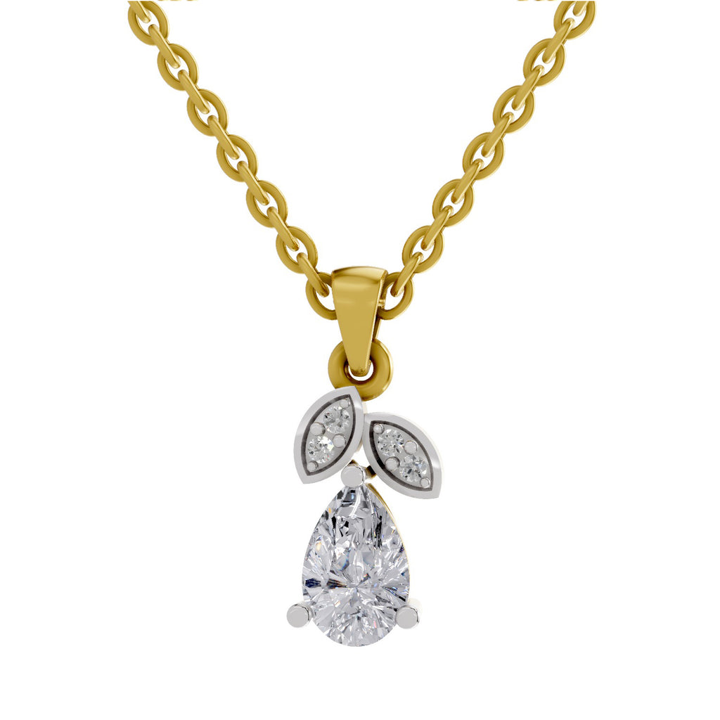 0.84 ct Pear Shape Solitaire Diamond Pendant in 14K