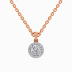 0.62 ct Halo Diamond Pendant in 14K