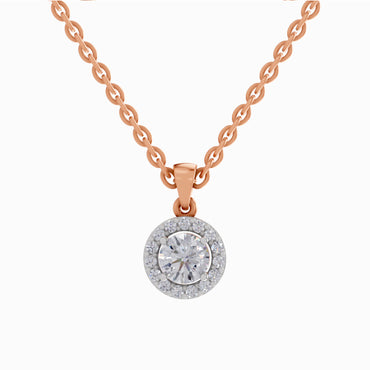 0.62 ct Halo Diamond Pendant in 14K