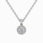 0.62 ct Halo Diamond Pendant in 14K