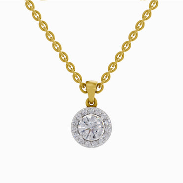0.62 ct Halo Diamond Pendant in 14K