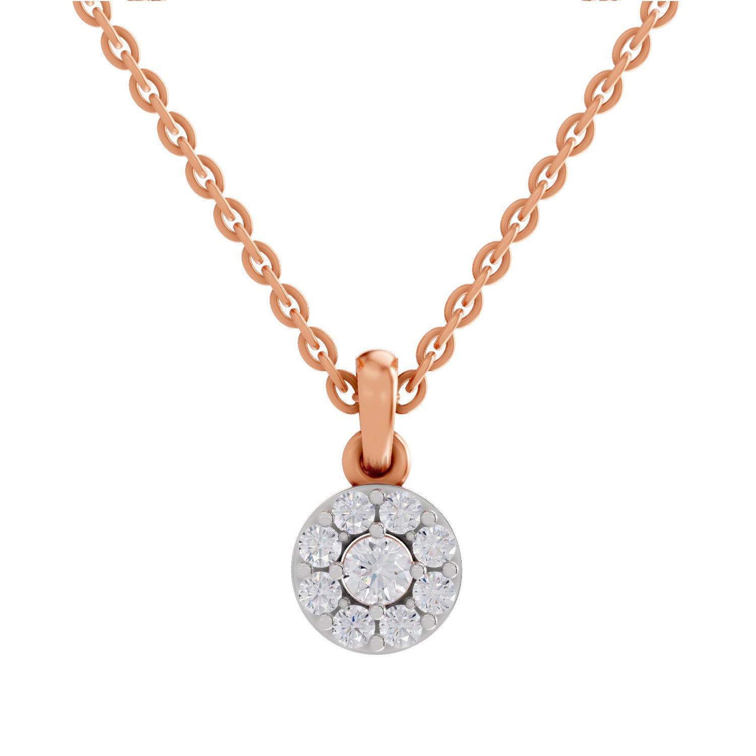 0.50 ct Halo Diamond Pendant in 14K