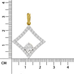 1.31 Round Shape | 925 Sterling Silver Gold Plated Halo Pendant Necklace