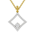 1.31 Round Shape | 925 Sterling Silver Gold Plated Halo Pendant Necklace
