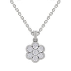 0.95 ct Cluster Flower Diamond Pendant in 14K