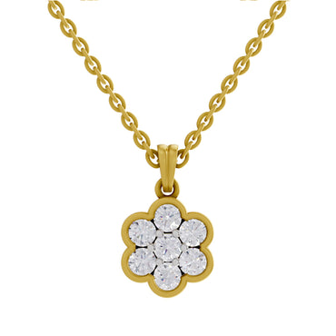 0.95 ct Cluster Flower Diamond Pendant in 14K