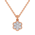 0.95 ct Cluster Flower Diamond Pendant in 14K