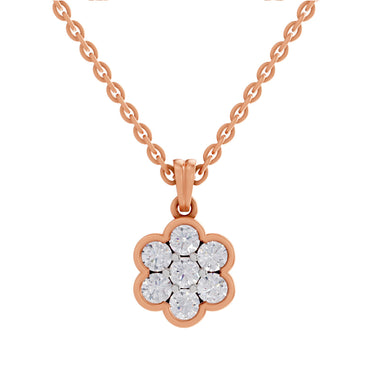 0.95 ct Cluster Flower Diamond Pendant in 14K
