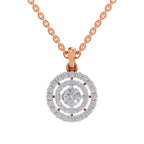 1.30 ct Double Halo Diamond Pendant in 14K