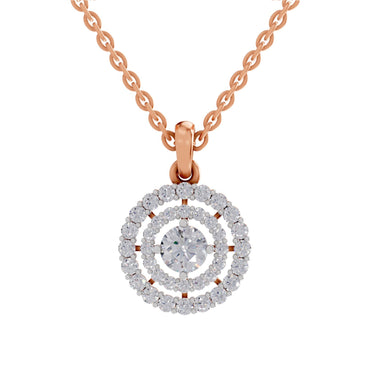 1.30 ct Double Halo Diamond Pendant in 14K