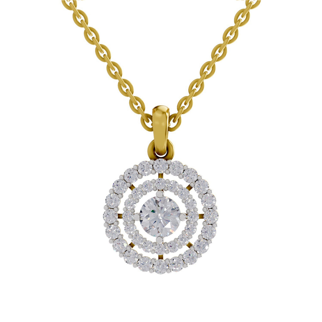 1.30 ct Double Halo Diamond Pendant in 14K
