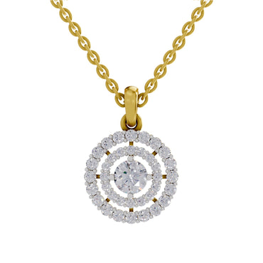 1.30 ct Double Halo Diamond Pendant in 14K