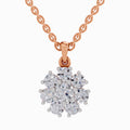 1.62 ct Diamond Cluster Flower Pendant in 14K