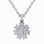 1.62 ct Diamond Cluster Flower Pendant in 14K
