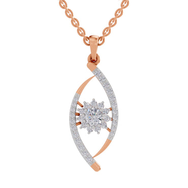 0.75 ct Swirl Diamond Pendant in 14K