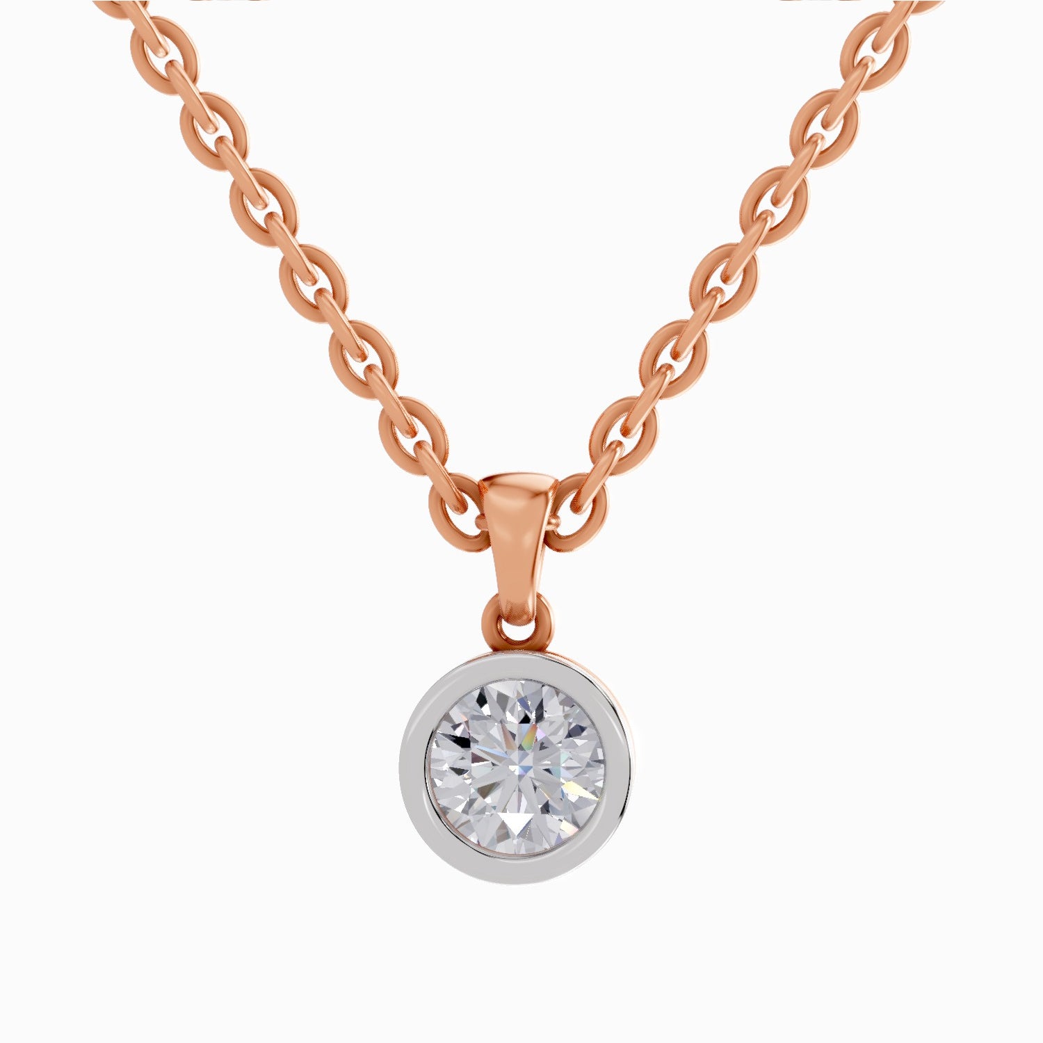 0.50 ct Bezel Solitaire Diamond Pendant in 14K