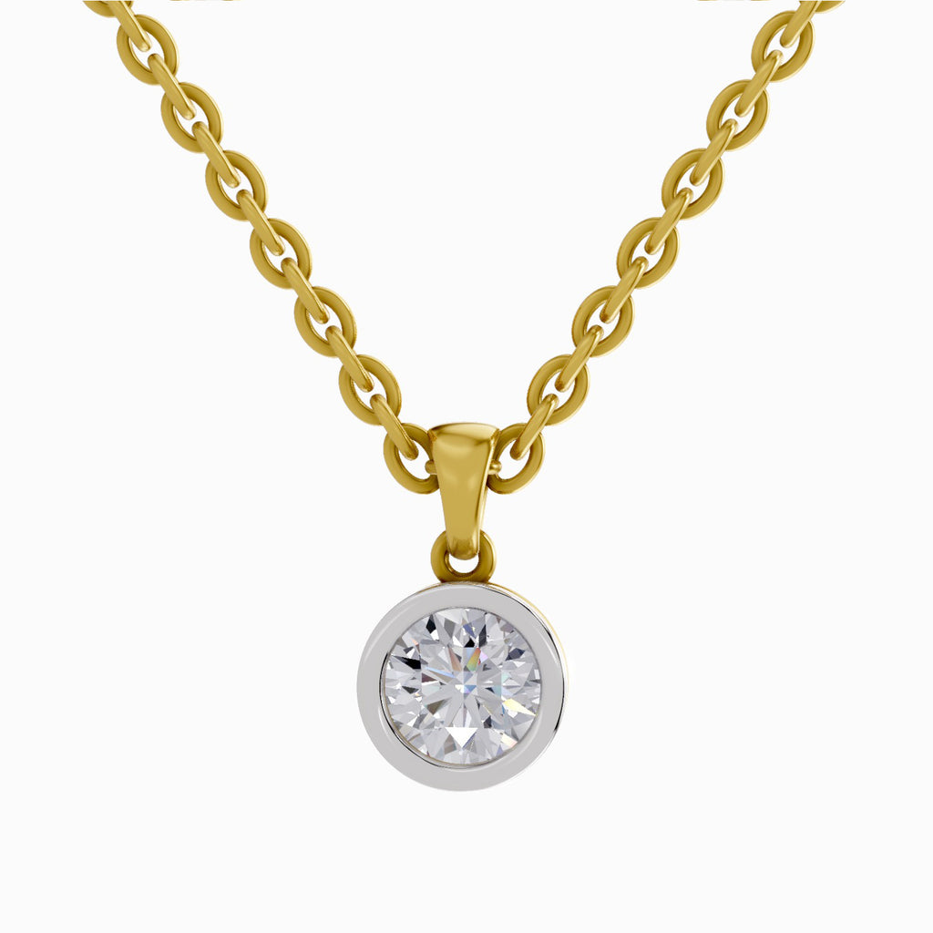 0.50 ct Bezel Solitaire Diamond Pendant in 14K