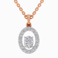 1.38 ct Oval Shape Halo Diamond Pendant in 14K