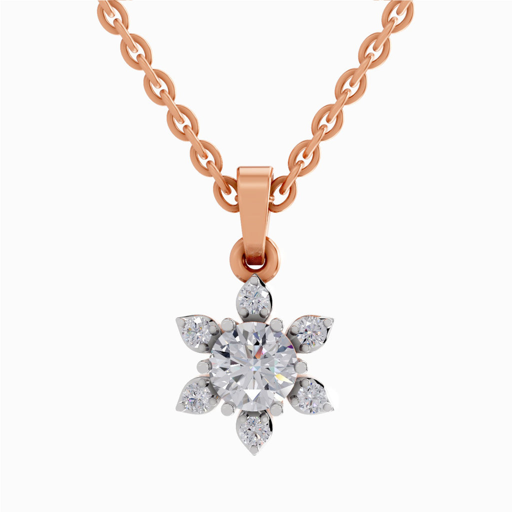 0.75 ct Floral Diamond Pendant in 14K
