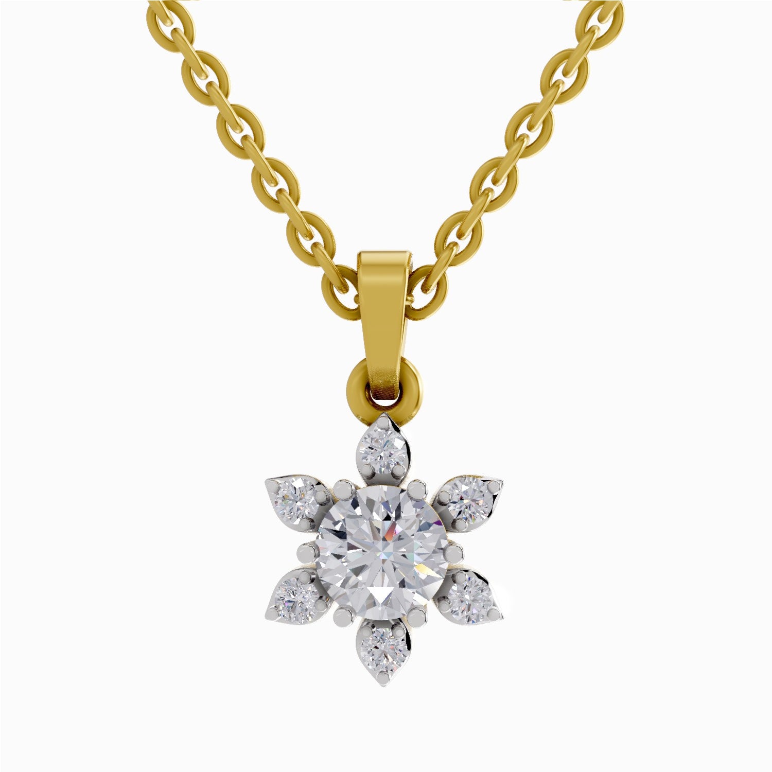 0.75 ct Floral Diamond Pendant in 14K