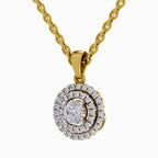 0.70 ct Double Halo Diamond Pendant in 14K