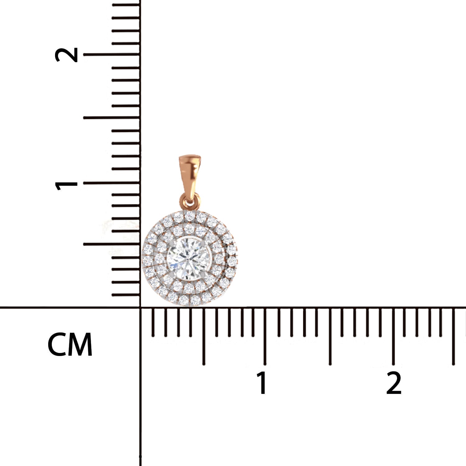 0.70 ct Double Halo Diamond Pendant in 14K