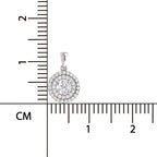 0.70 ct Double Halo Diamond Pendant in 14K