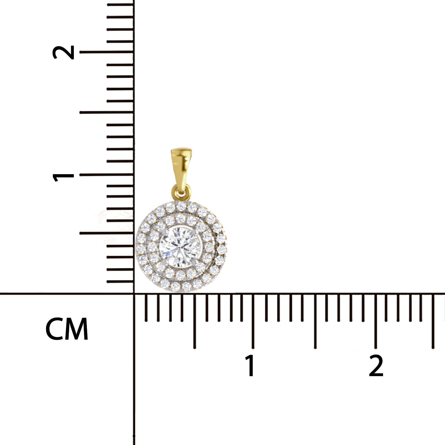 0.70 ct Double Halo Diamond Pendant in 14K