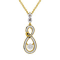 0.77 Round Shape | 925 Sterling Silver Gold Plated Infinity Bloom Pendant Necklace