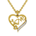 0.08 Round Shape | 925 Sterling Silver Gold Plated Love Pendant Necklace