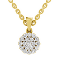 0.31 Carat Snowflake Halo Pendant | 14K Yellow Gold
