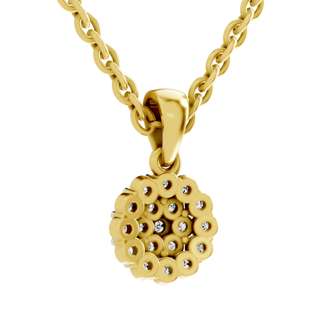 0.31 Carat Snowflake Halo Pendant | 14K Yellow Gold