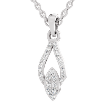 0.29 Carat Dewdrop Leaf Pendant | 14K White Gold