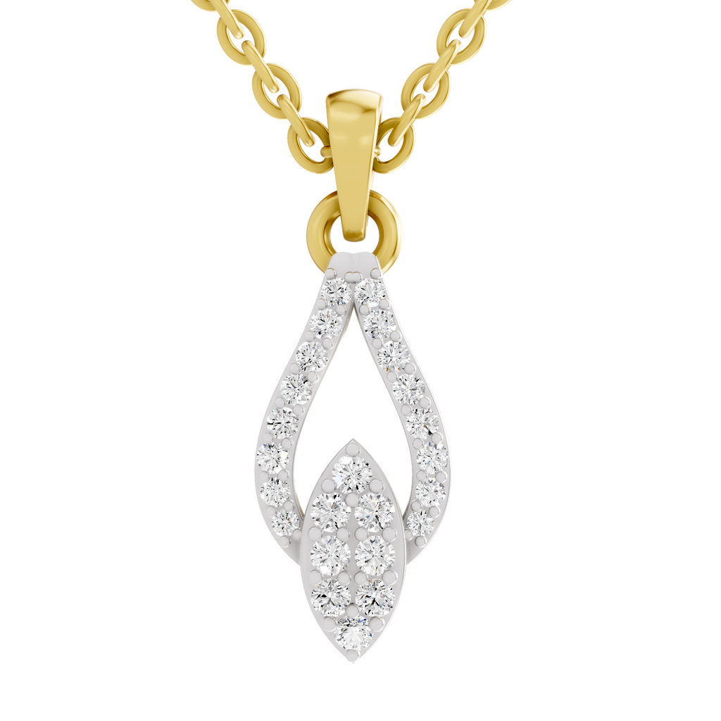 0.29 Carat Dewdrop Leaf Pendant | 14K Yellow Gold