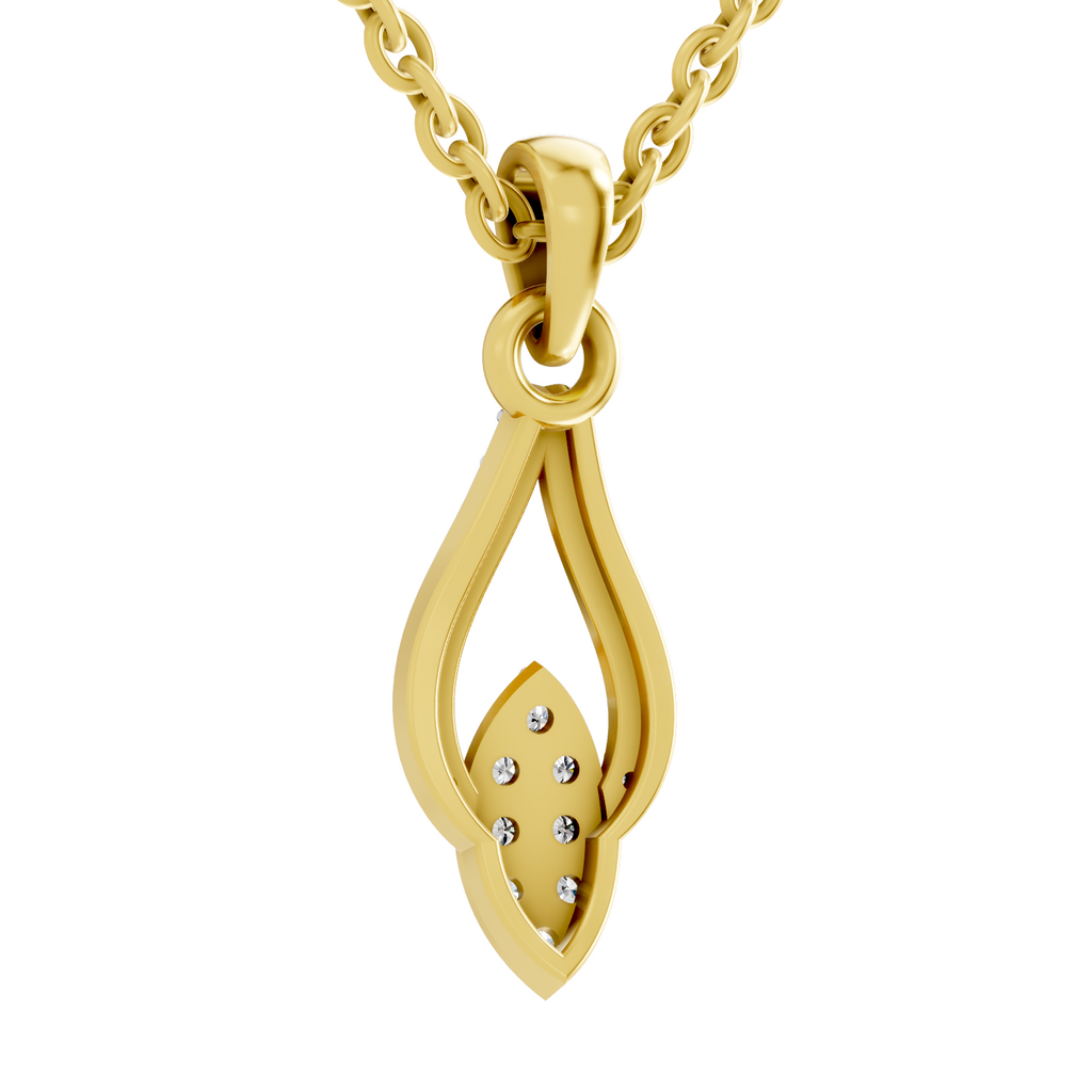 0.29 Carat Dewdrop Leaf Pendant | 14K Yellow Gold
