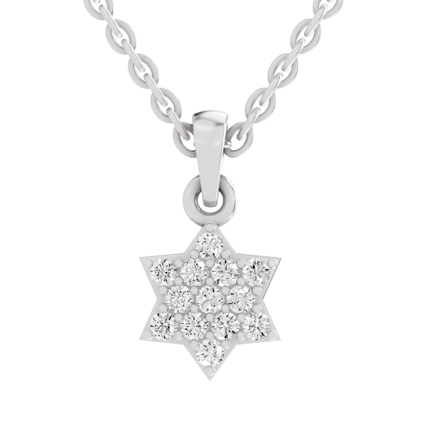 0.33 Carat Nova Star Diamond Pendant | 14K White Gold