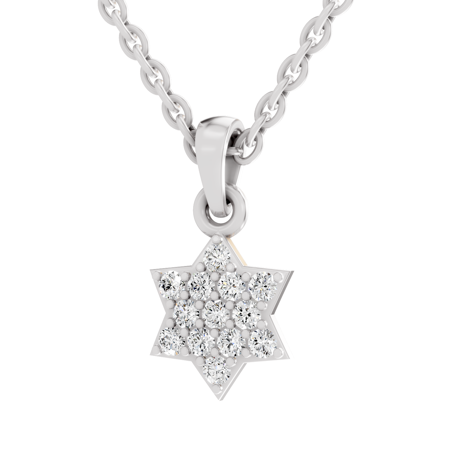 0.33 Carat Nova Star Diamond Pendant | 14K White Gold