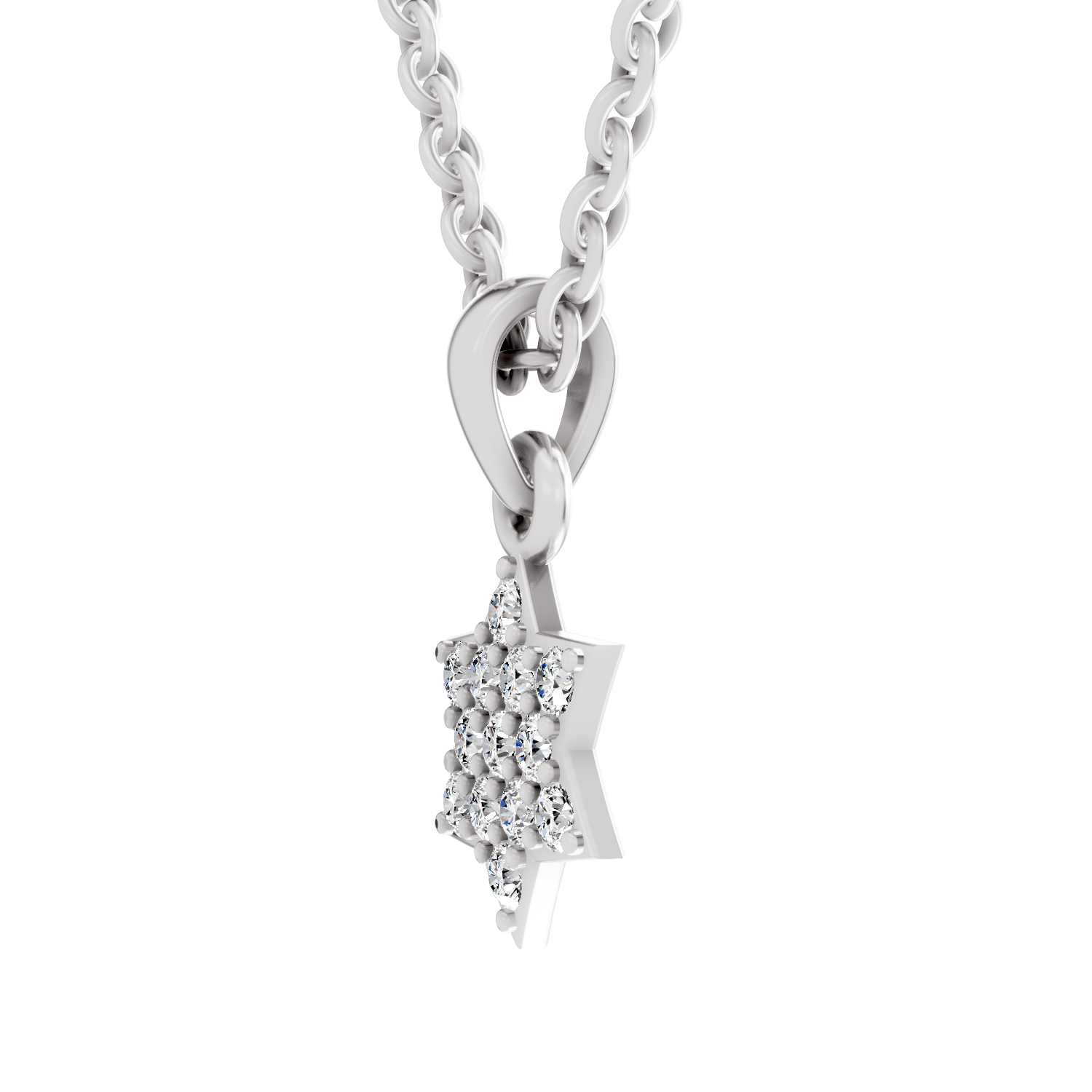 0.33 Carat Nova Star Diamond Pendant | 14K White Gold