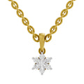 0.11 Round Shape | 925 Sterling Silver Gold Plated Floral Pendant Necklace