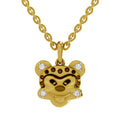0.05 Round Shape | 925 Sterling Silver Gold Plated Twinkle Monkey Pendant Necklace