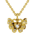 0.07 Round Shape | 925 Sterling Silver Gold Plated Butterfly Pendant Necklace