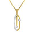 0.62 Round Shape | 925 Sterling Silver Gold Plated Fashion Pendant Necklace