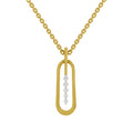 0.15 Round Shape | 925 Sterling Silver Gold Plated Fashion Pendant Necklace