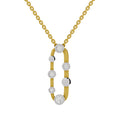 0.45 Round Shape | 925 Sterling Silver Gold Plated Fashion Pendant Necklace