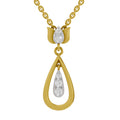 0.26 Round Shape | 925 Sterling Silver Gold Plated Lotus Pendant Necklace
