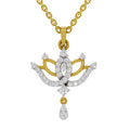 0.49 Round Shape | 925 Sterling Silver Gold Plated Lotus Pendant Necklace