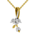 0.34 Round Shape | 925 Sterling Silver Gold Plated Lotus Pendant Necklace