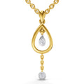 0.09 Carat | 925 Sterling Silver Gold Plated Teardrop Pendant
