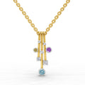 0.1 Round Shape | 925 Sterling Silver Gold Plated Fancy Pendant Necklace